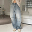 Denim Blue Graceful Baggy Boyfriend Jeans Blue / L women clothing
