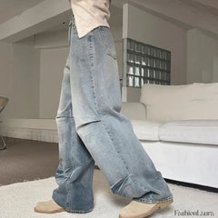 Denim Blue Graceful Baggy Boyfriend Jeans women clothing