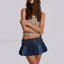 Denim Buckled Bubble Mini Skirt Blue / S