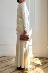 Round Neck Buttoned Sweater Dress