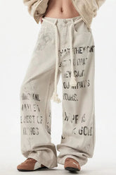 Apricot Graffiti Straight Denim Jeans Apricot / S