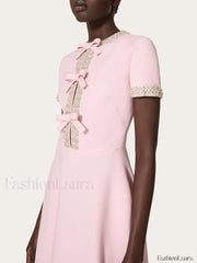 Diamond Bowknot Midi Dress