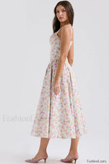 Dorothy White Stylish Rosebud Print Sundress