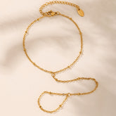 18K Gold Plated Stainless Steel Knuckle Finger Bracelet