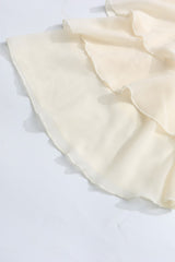 Chiffon Tiered Ruffle Long Sleeve Crop Blouse