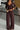 Brown Deep V Fitted Active Pants Set Secondary image