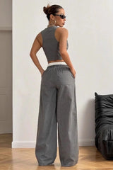 Tailored Workwear Striped Two Piece Vest Pants Set
