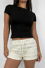 Lace Bow Tiered Ruffle Puffed Shorts