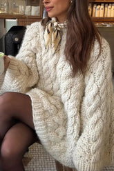 Vacation Style Cable Knit Sweater