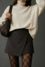 High Waist Asymmetric Slim Fit Casual Skort