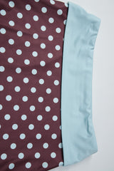Polka Dot Bandeau Top High Waist Color Block Bodycon Skirt Set