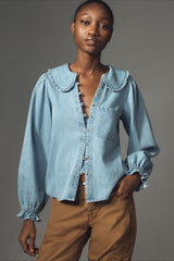 Vintage Denim Long Sleeve Blouse