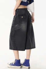 Vintage High Waist Cropped Wide Leg Jeans