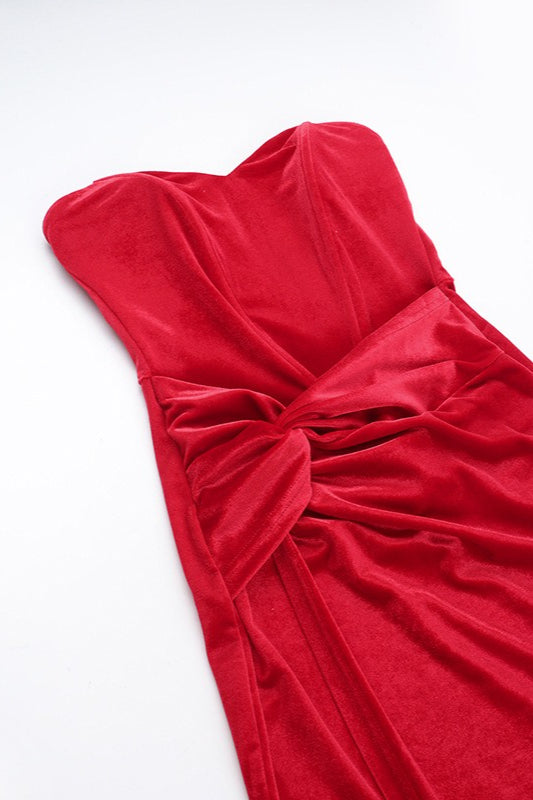 Boned Corset Velvet Party Dress