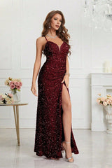 Sequin V Neck Bodycon Formal Dress