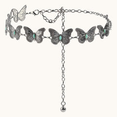 Turquoise Butterfly Metal Waist Chain