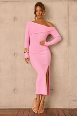 Ribbed One Shoulder Sweater Dress