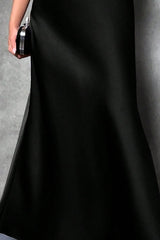 Silky Solid High Waist Satin Maxi Skirt