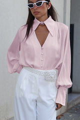 Relaxed Fit Long Sleeve Blouse