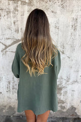 Loose Fit V Neck Long Sleeve Cardigan