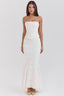 Embroidered Bustier Bodycon Formal Dress XS / White