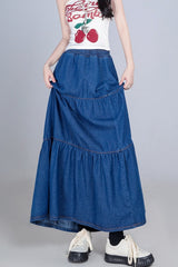 Plus Size Elastic Waist Flowy Tiered Skirt