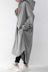 Oversized Hooded Long Overcoat
