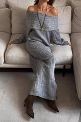 One Shoulder Bodycon Knit Sweater Dress