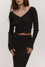 V-Neck Knit Crop Top Sweater Dress