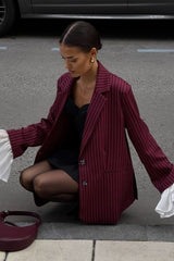 Vintage Striped Patchwork Blazer