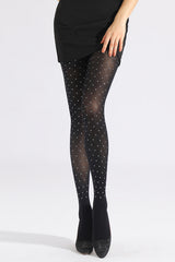 Skull Diamond Pattern Mesh Rhinestone Tights