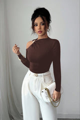 Metallic Trim Bodycon Knit Top