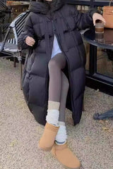 Trendy Long Hooded Puffer Jacket