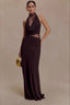 Halter Lace Cowl Bodycon Dress