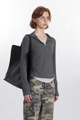 Mock Two-Piece Half-Zip Knit Top