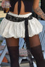 Lace Trim Polka Dot Low Waist Skirt