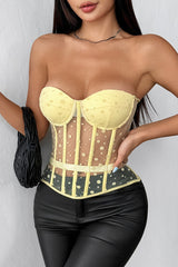 Polka Dot Strapless Bustier Corset