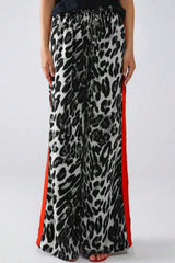 Chic Leopard Print Relaxed Wide Leg Pants