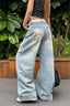 Light Blue High Waist Washed Wide Leg Jeans