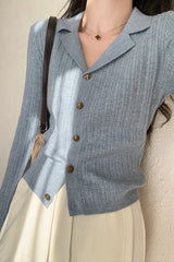 Wool Blend Textured Cardigan