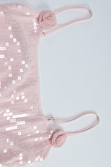 Sequin Spaghetti Strap Bodycon Mesh Mini Dress