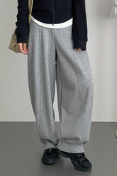 Relaxed Fit Curved Hem Thermal Knit Pants