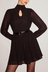 Backless Long Sleeve Mini Dress