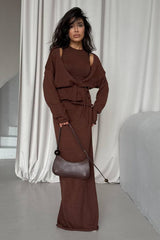 Tie Front Knit Set Sweater Dress