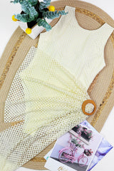 Solid Mesh Cover Up Bodycon Two Piece Swim Set