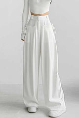 Casual High Waist Fluid Wide Leg Pants