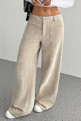 Pockets Wide Leg Knit Pants