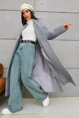 Double Breasted V-Neck Casual Wool Overcoat