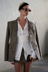 Waist Defining Tie Slim Fit Blouse