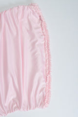 Ruffled Ruching Tiered High Slit Strapless Waist Cinched Prom Dress